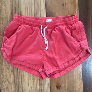 Billabong Casual Coral Red Pink Pull On Drawstring Beach Lounge Shorts Small
